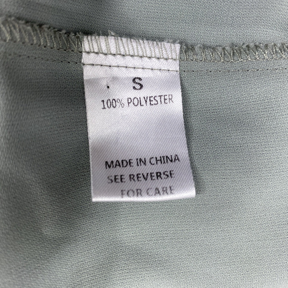 Wishlist Apparel Top Women Small Green Pleated Flutter Sleeve‎ Blouse Oversized - Picture 5 of 10